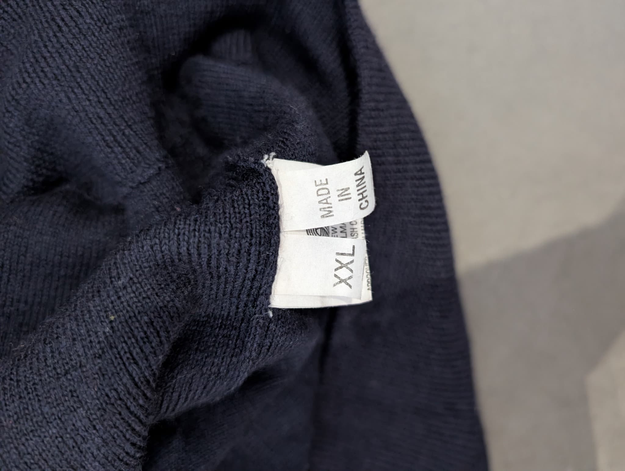 Sovrano Vintage Quarter-Zip Wool Sweater Navy 2XL — photo 3 of 8