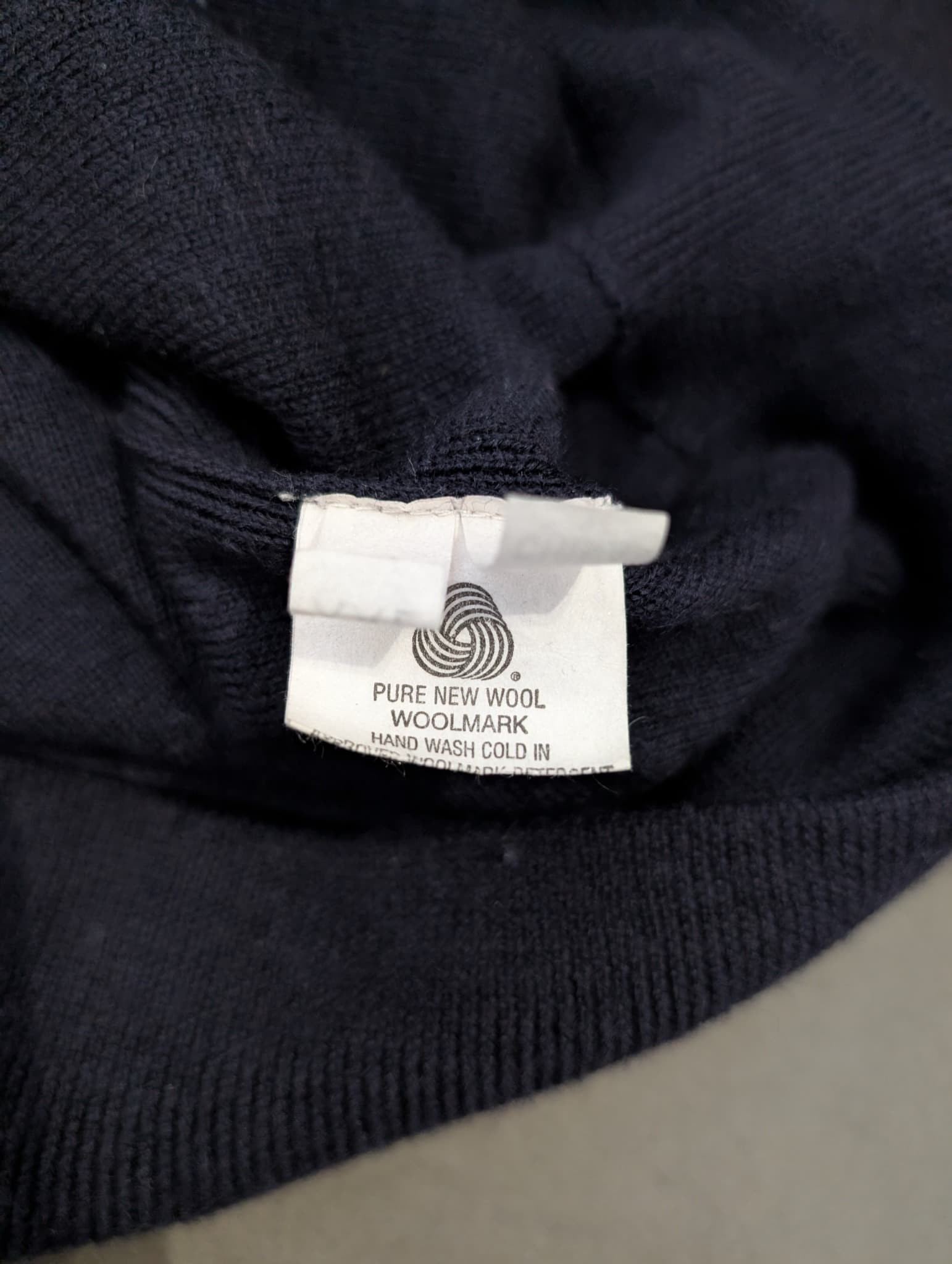 Sovrano Vintage Quarter-Zip Wool Sweater Navy 2XL — photo 4 of 8