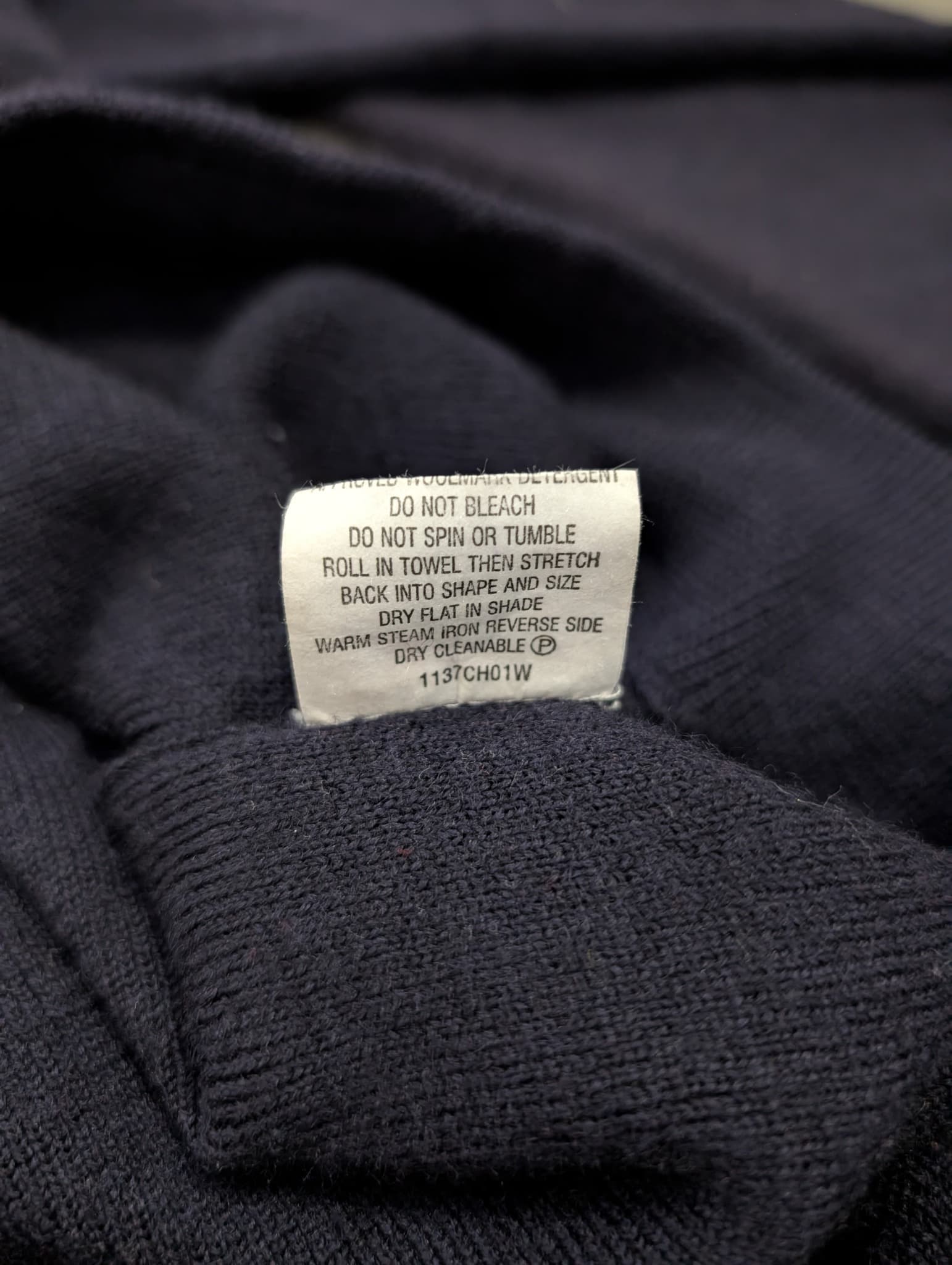 Sovrano Vintage Quarter-Zip Wool Sweater Navy 2XL — photo 5 of 8