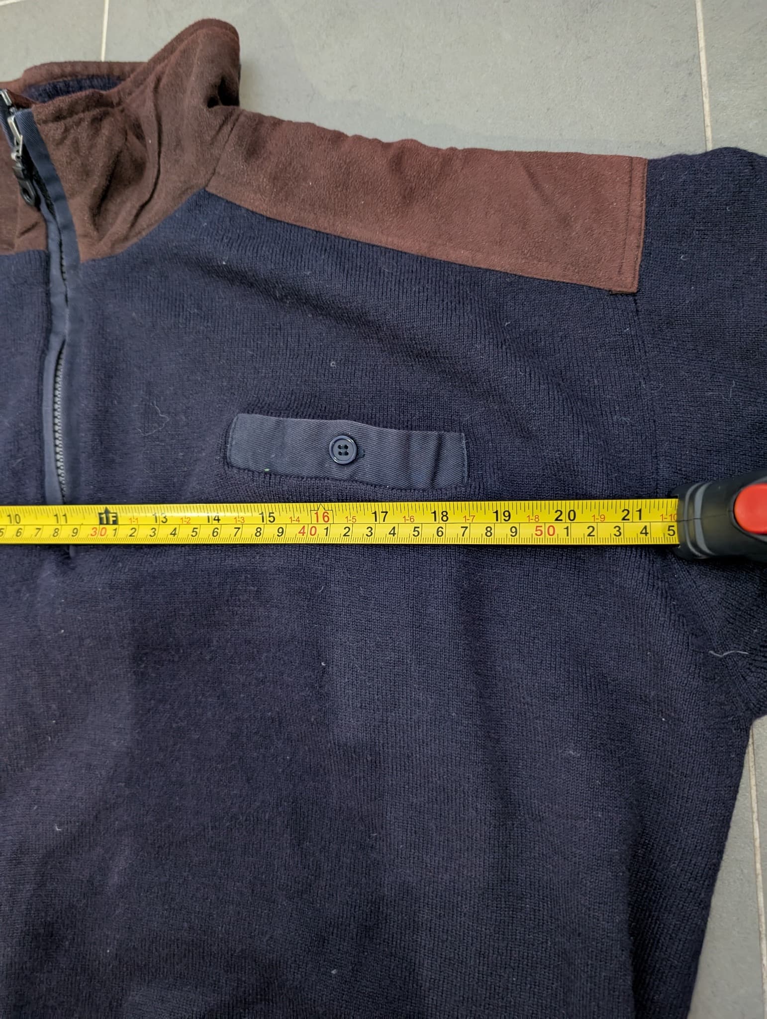 Sovrano Vintage Quarter-Zip Wool Sweater Navy 2XL — photo 6 of 8