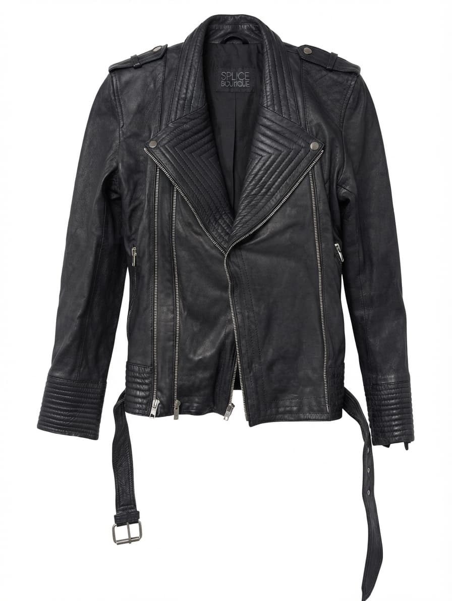 Splice Boutique Leather Biker Jacket Black Size 6 — photo 1 of 7