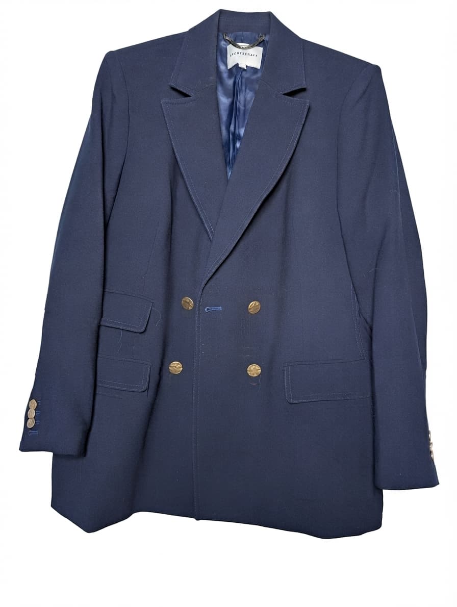 Sportscraft Double Breasted Blazer Navy Gold Buttons Women's Size 18 — photo 1 of 6