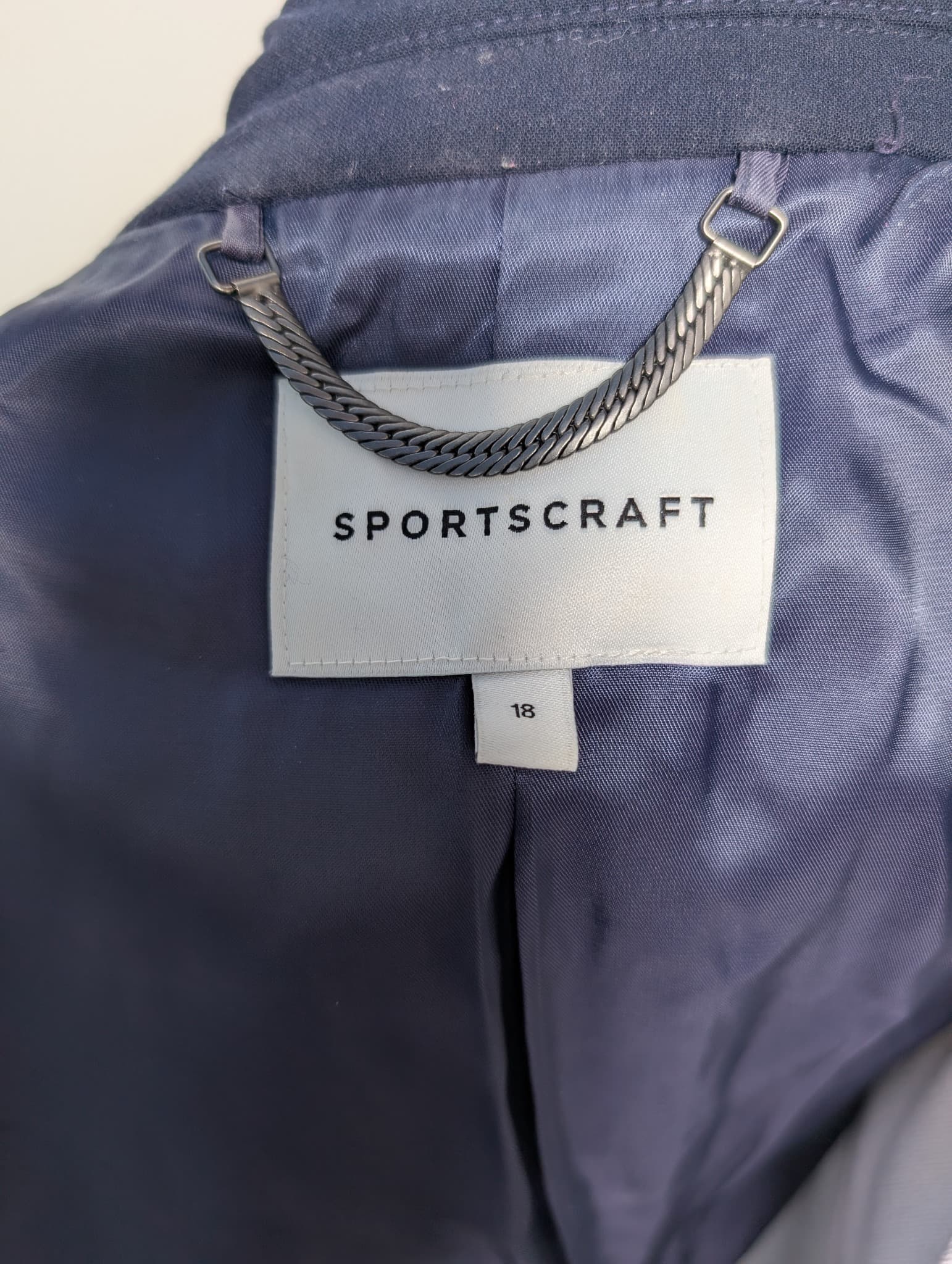 Sportscraft Double Breasted Blazer Navy Gold Buttons Women's Size 18 — photo 4 of 6