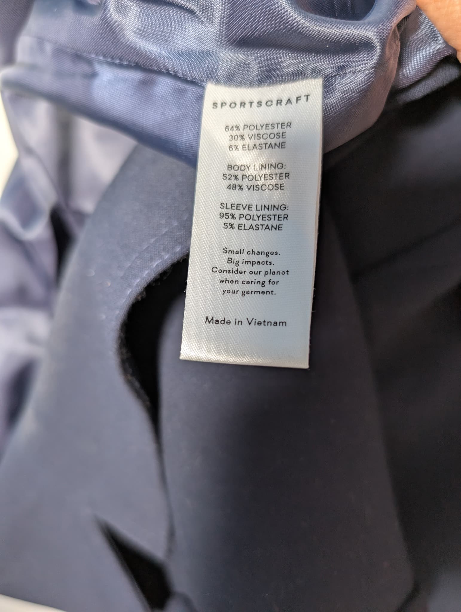Sportscraft Double Breasted Blazer Navy Gold Buttons Women's Size 18 — photo 5 of 6