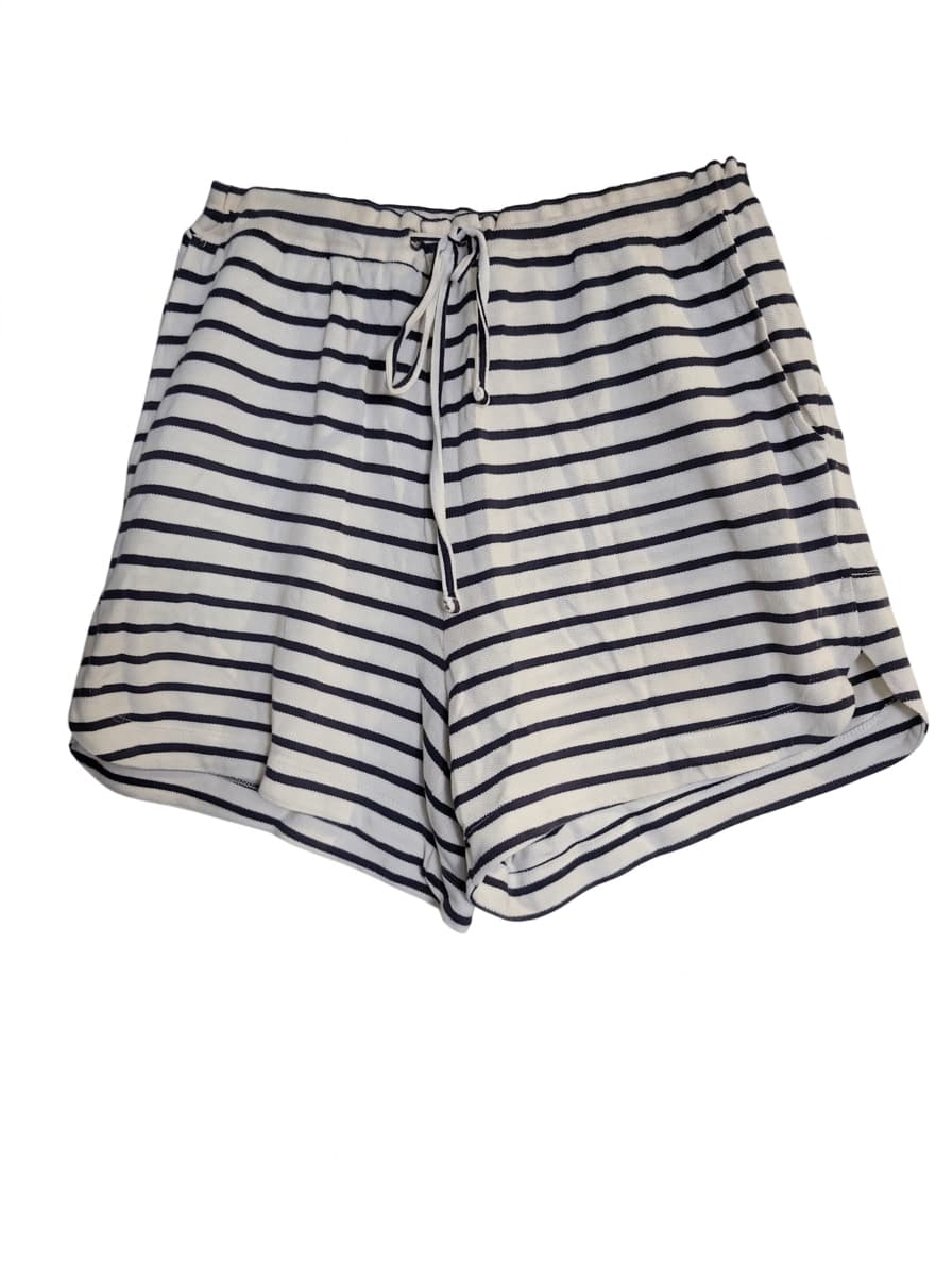 Sportscraft Striped Drawstring Knit Shorts Navy/White Size M — photo 1 of 6