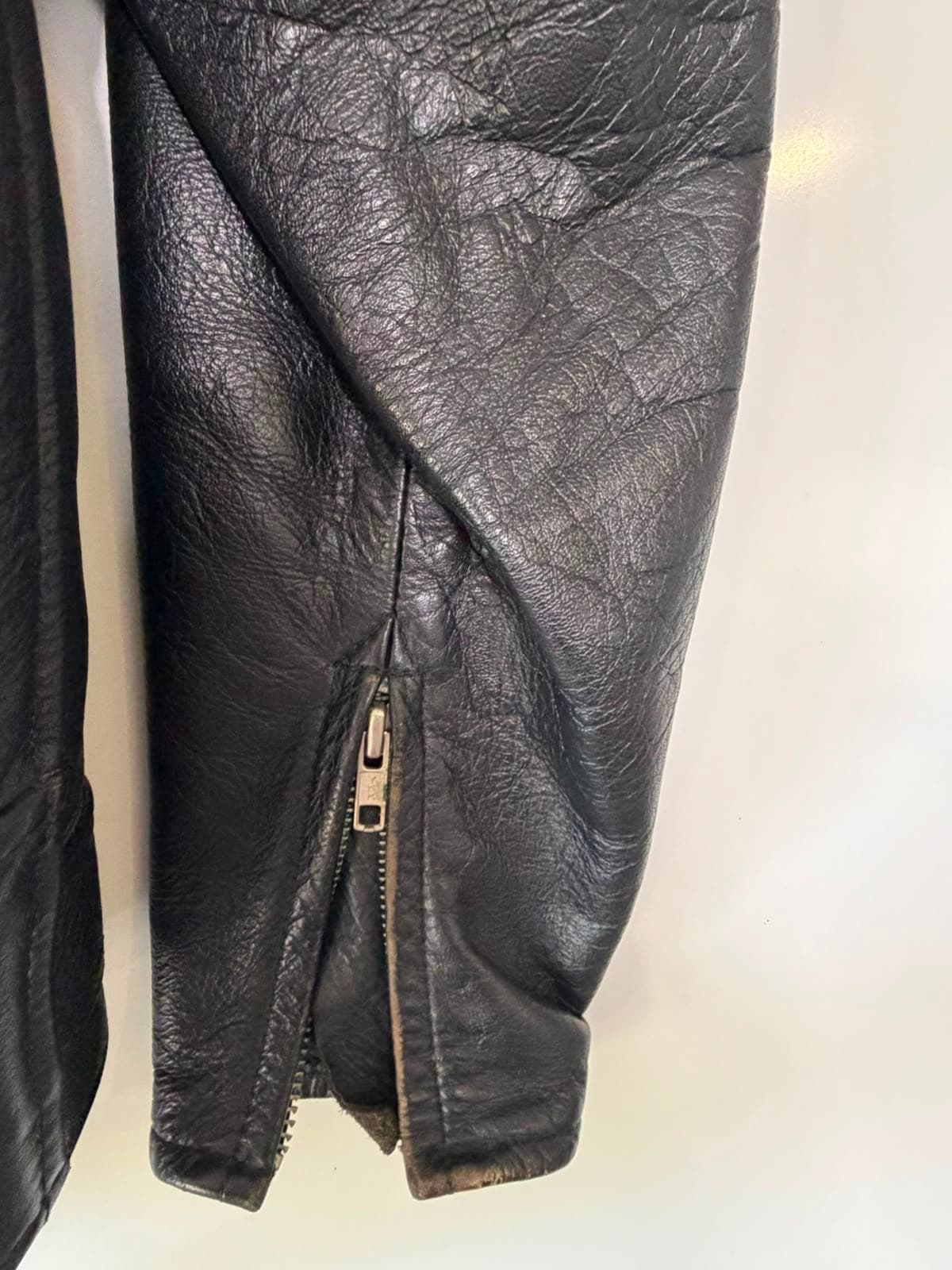 Stagg Melbourne Vintage Leather Biker Jacket Black Men's Size 5 — photo 6 of 7