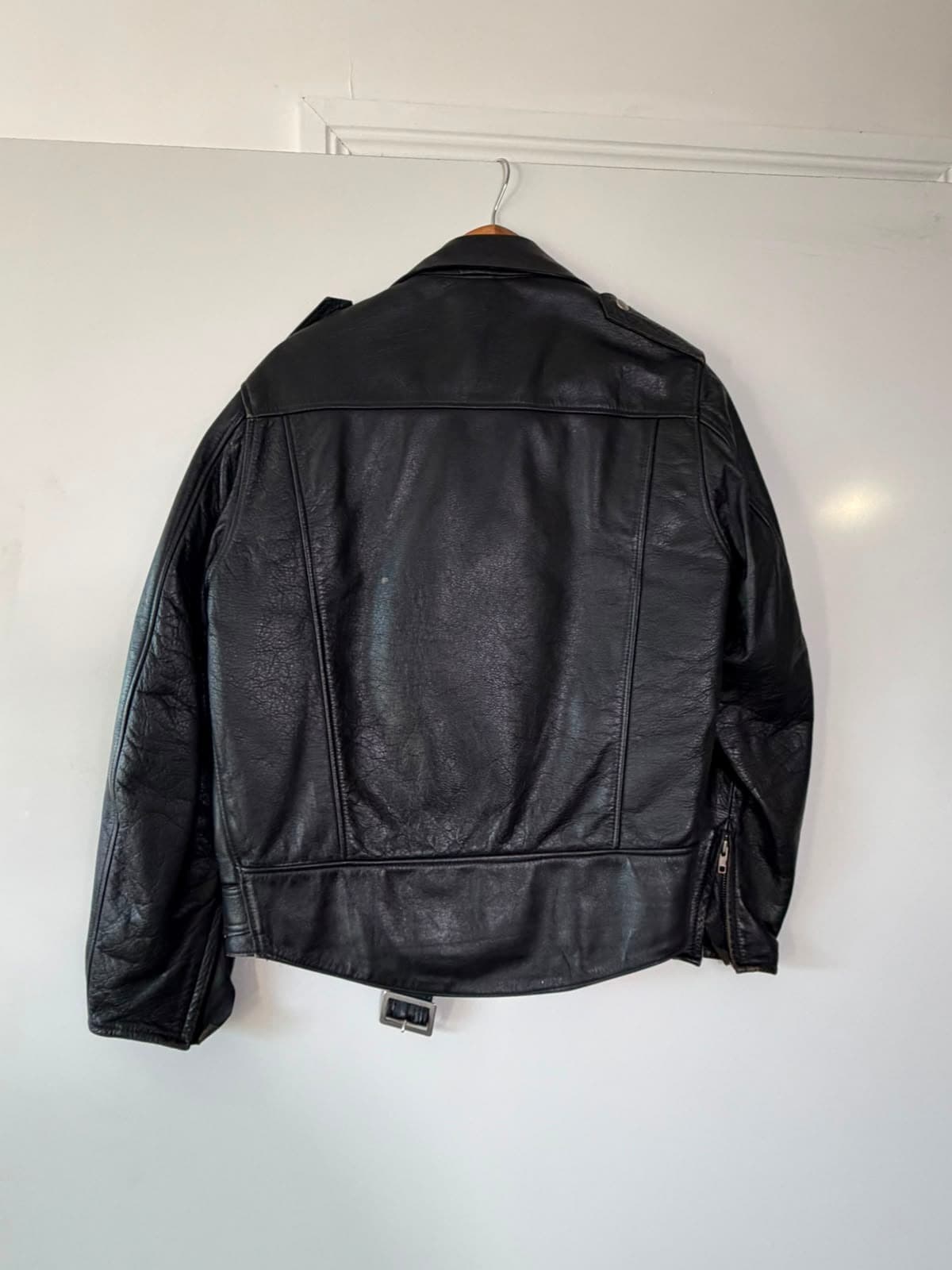 Stagg Melbourne Vintage Leather Biker Jacket Black Men's Size 5 — photo 7 of 7