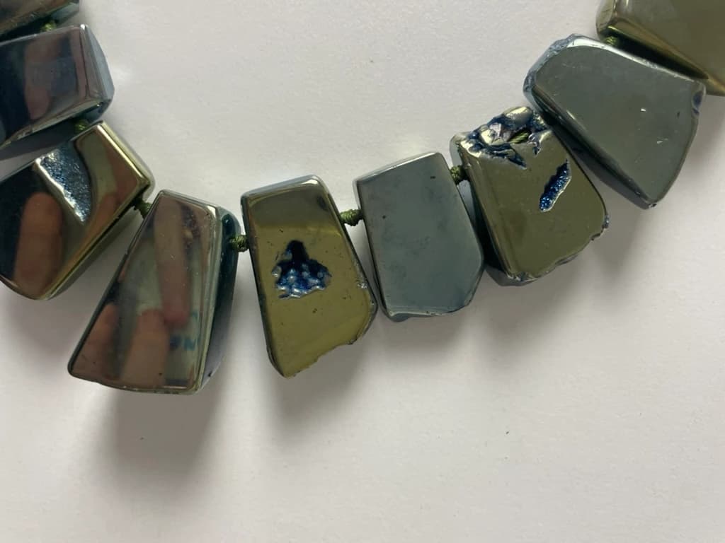 Statement Necklace Irregular Faceted Metallic Beads — photo 3 of 6