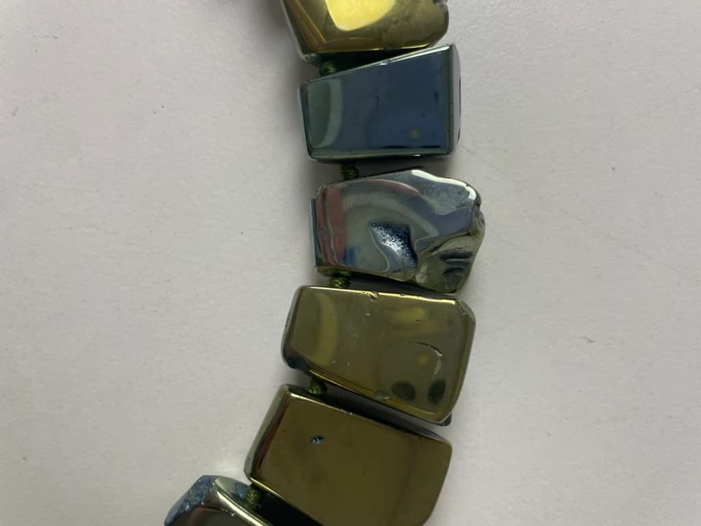 Statement Necklace Irregular Faceted Metallic Beads — photo 4 of 6