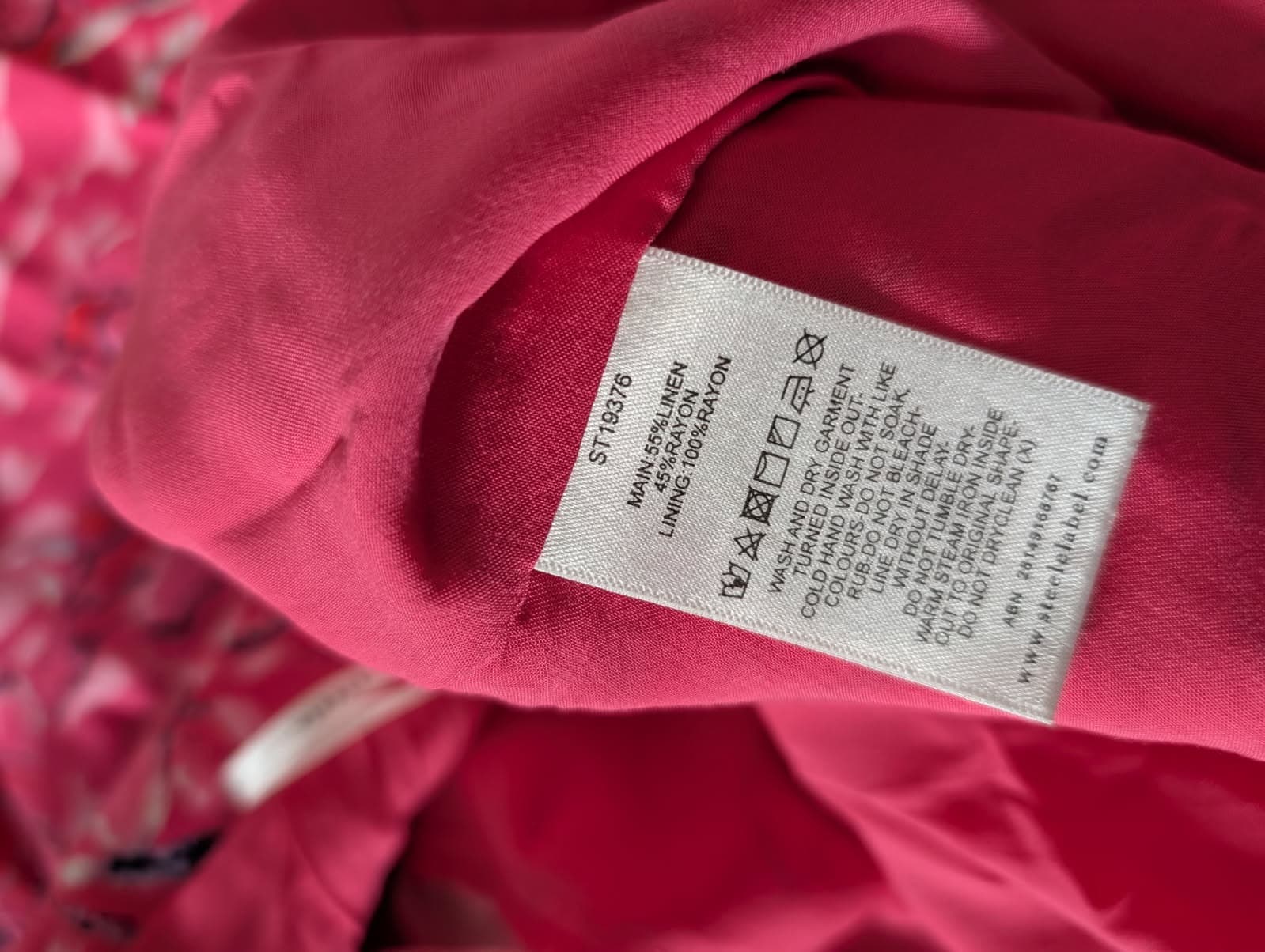 Steele. Pink Floral Linen Blend Wrap Dress - Size L — photo 5 of 7