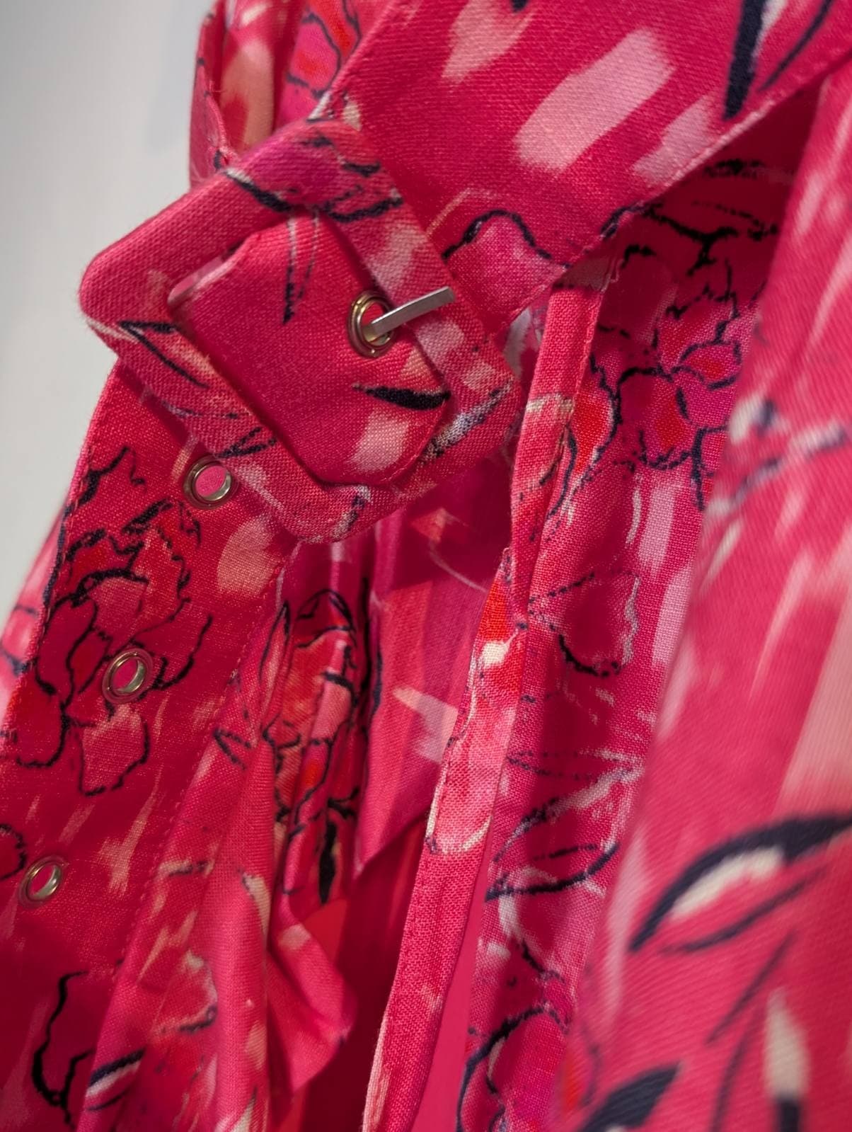 Steele. Pink Floral Linen Blend Wrap Dress - Size L — photo 6 of 7