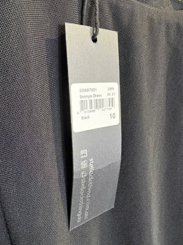 Stella Bronya Long Sleeve Ruched Midi Dress Black AUS 10 — photo 3 of 5