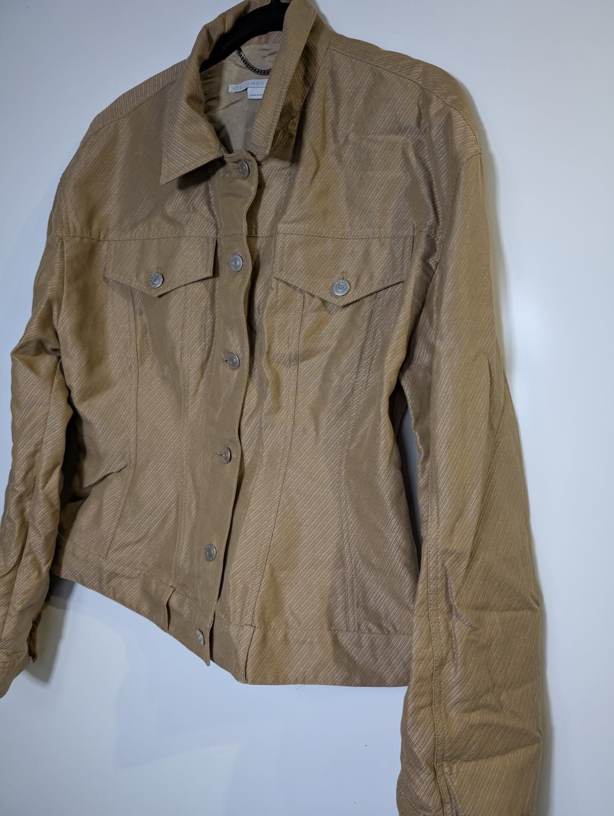 Stella McCartney Button-Down Jacket Tan Diagonal Stripe — photo 4 of 5