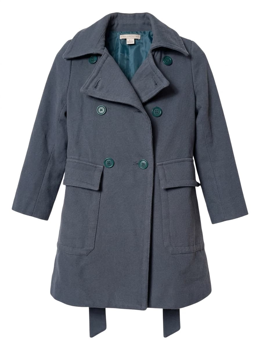 Stella McCartney Kids Double-Breasted Pea Coat - Blue Wool Blend Size 6 Years — photo 1 of 7