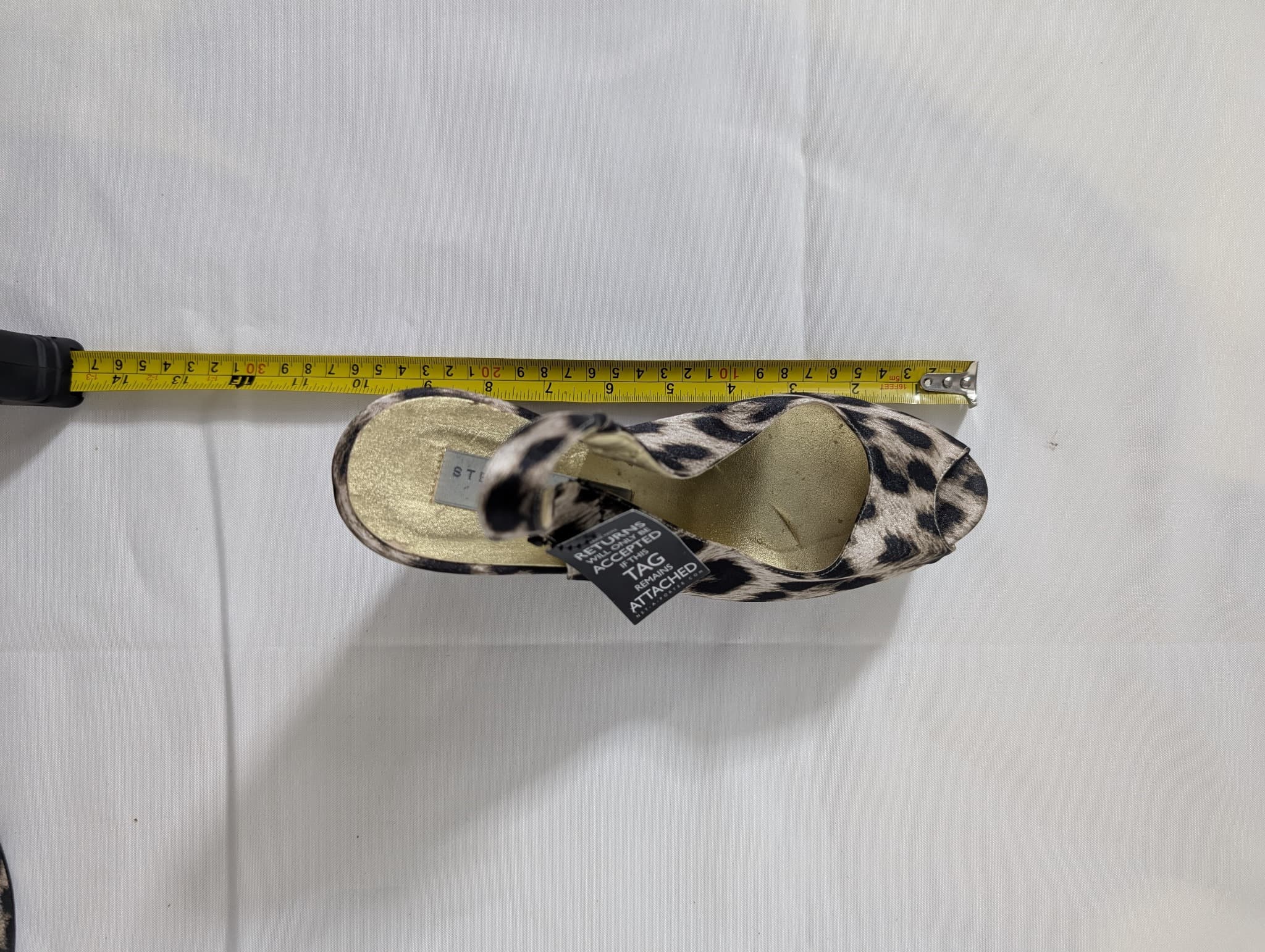 Stella McCartney Leopard Print Satin Peep Toe Wedge Slingback Sandals Size 38 — photo 9 of 9