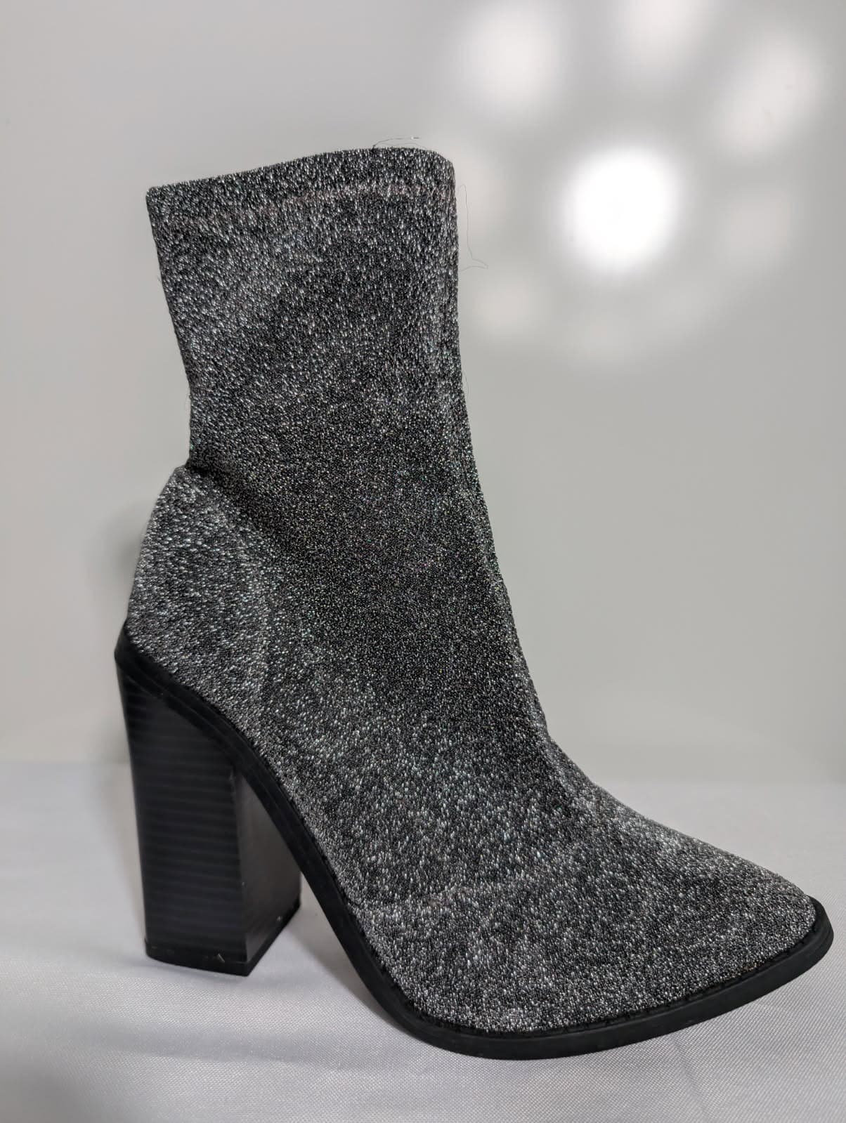 Steve Madden Edit Sock Booties Silver Glitter Size 37 — photo 2 of 7