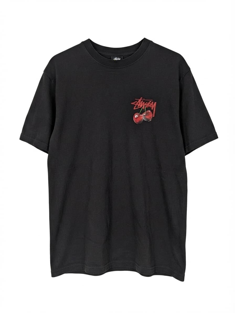 Stussy Cherry Graphic T-Shirt Black Size M — photo 1 of 7