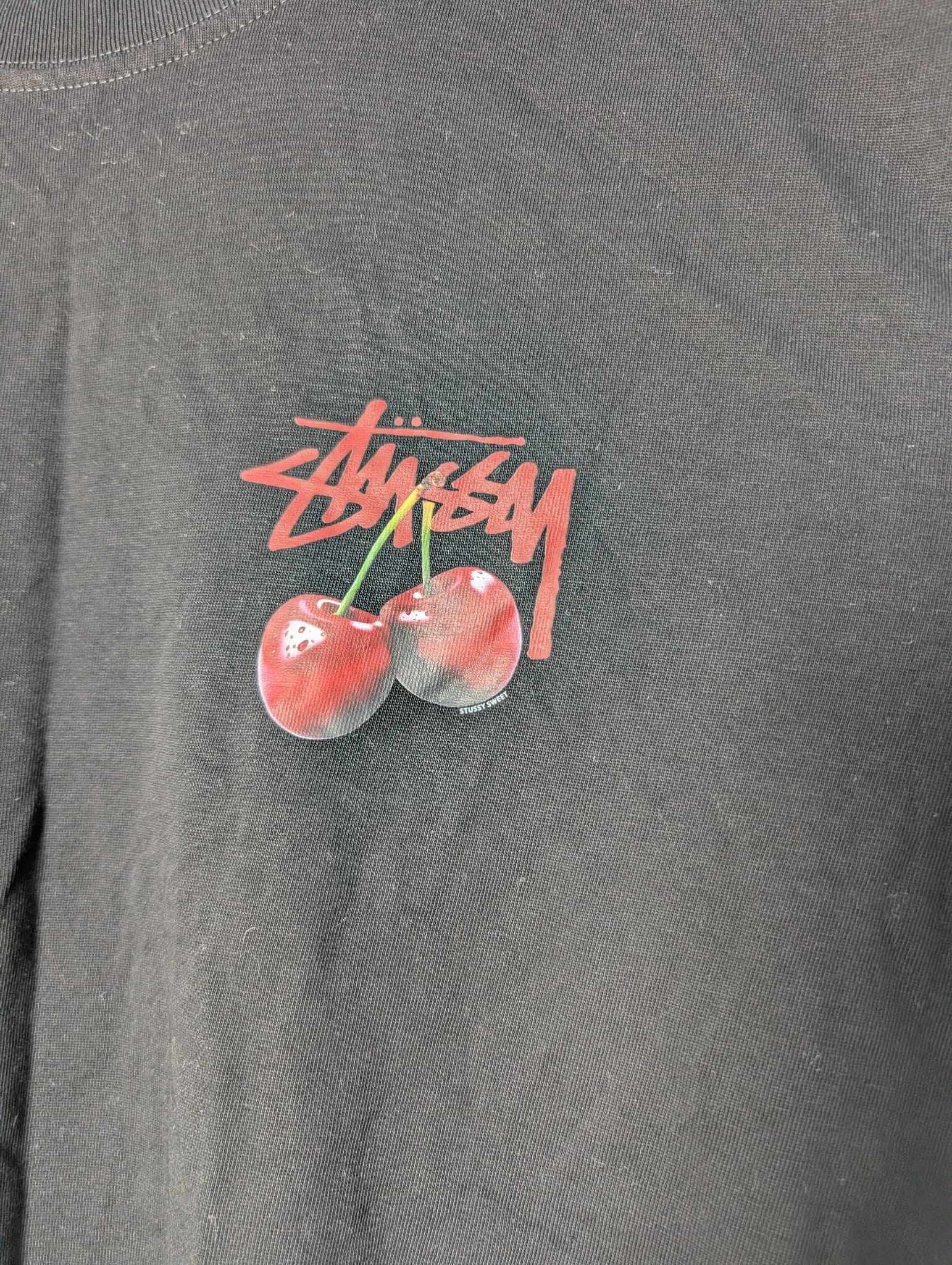 Stussy Cherry Graphic T-Shirt Black Size M — photo 2 of 7