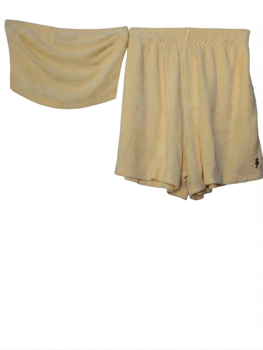 Sugarfree Terry Cloth Tube Top and Shorts Set Yellow XS — photo 1 of 11