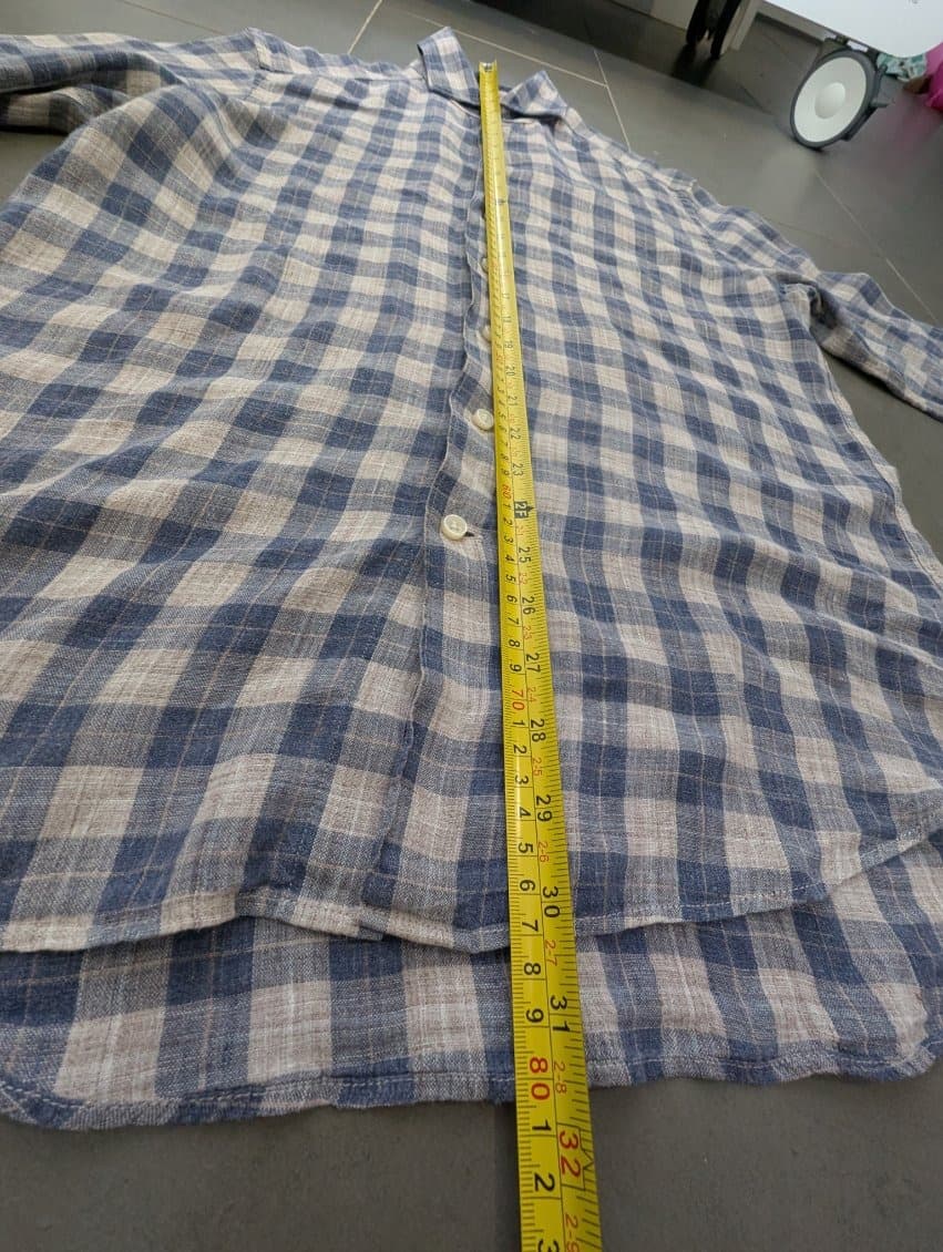 Suitsupply Men's Blue and White Check Pure Linen Shirt - Slim Fit — photo 2 of 9