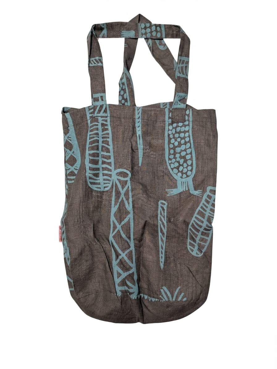 Sunkissed Casa Linen Tote Bag Abstract Print Brown — photo 1 of 7