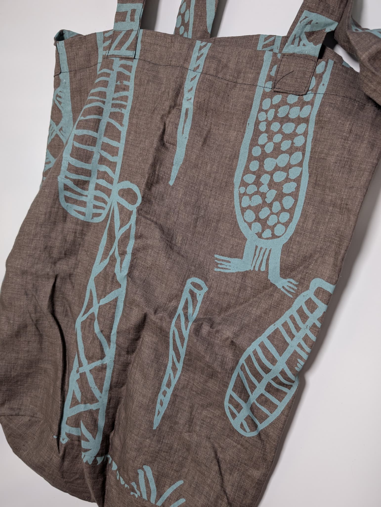 Sunkissed Casa Linen Tote Bag Abstract Print Brown — photo 2 of 7