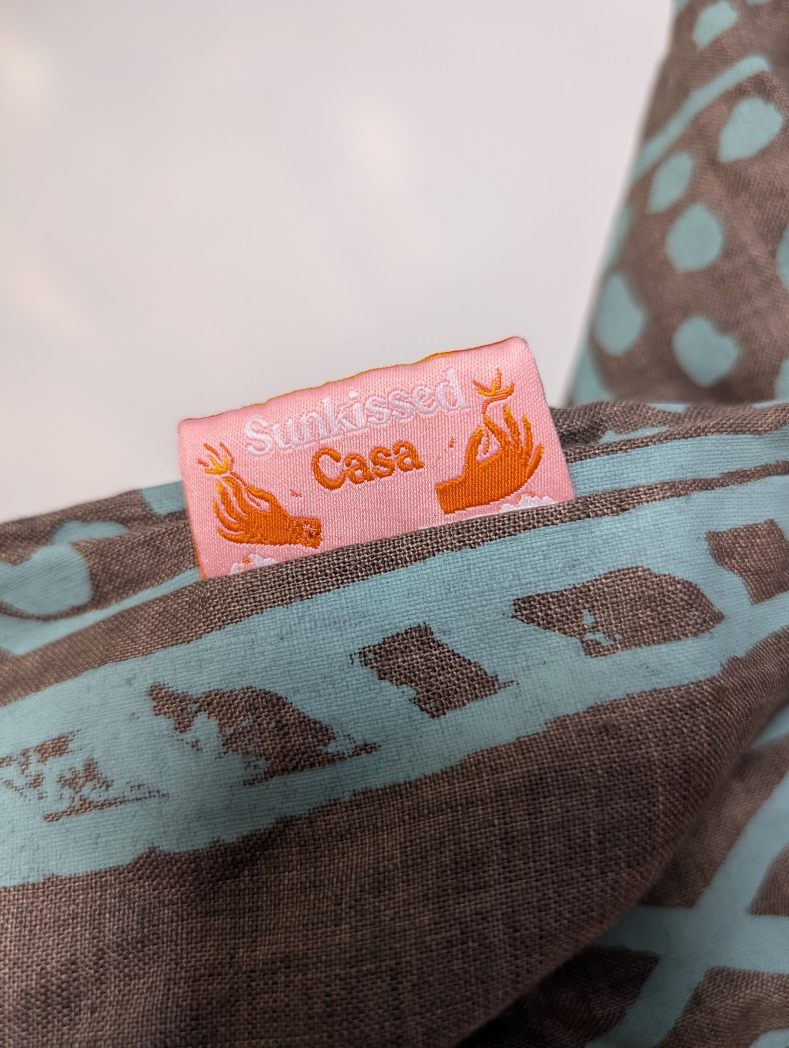 Sunkissed Casa Linen Tote Bag Abstract Print Brown — photo 3 of 7