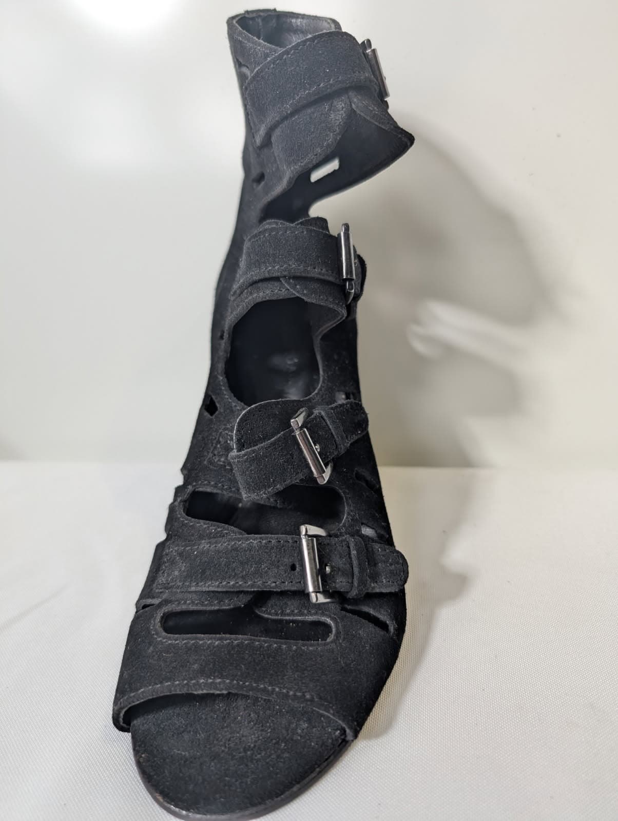 Surface To Air Black Suede Buckle Wedge Sandals EU 38 — photo 4 of 7