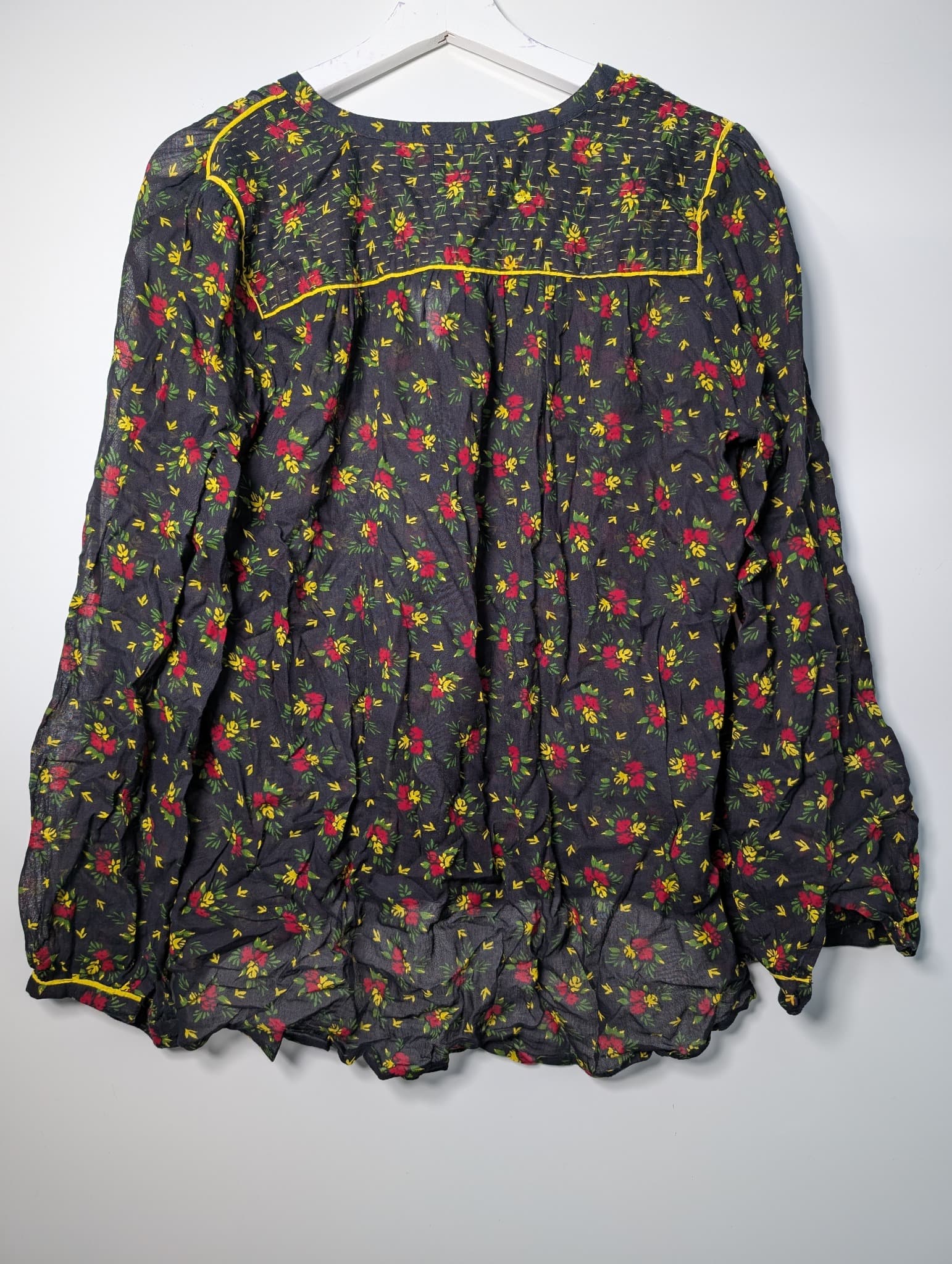 Swildens Floral Print Button-Down Blouse Black Size 38 — photo 5 of 8