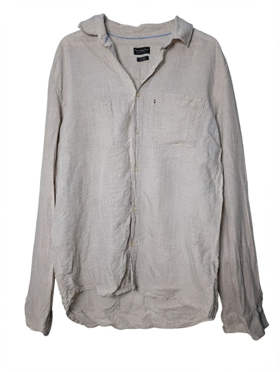 The Academy Brand Long Sleeve Linen Shirt Beige XL — photo 1 of 7