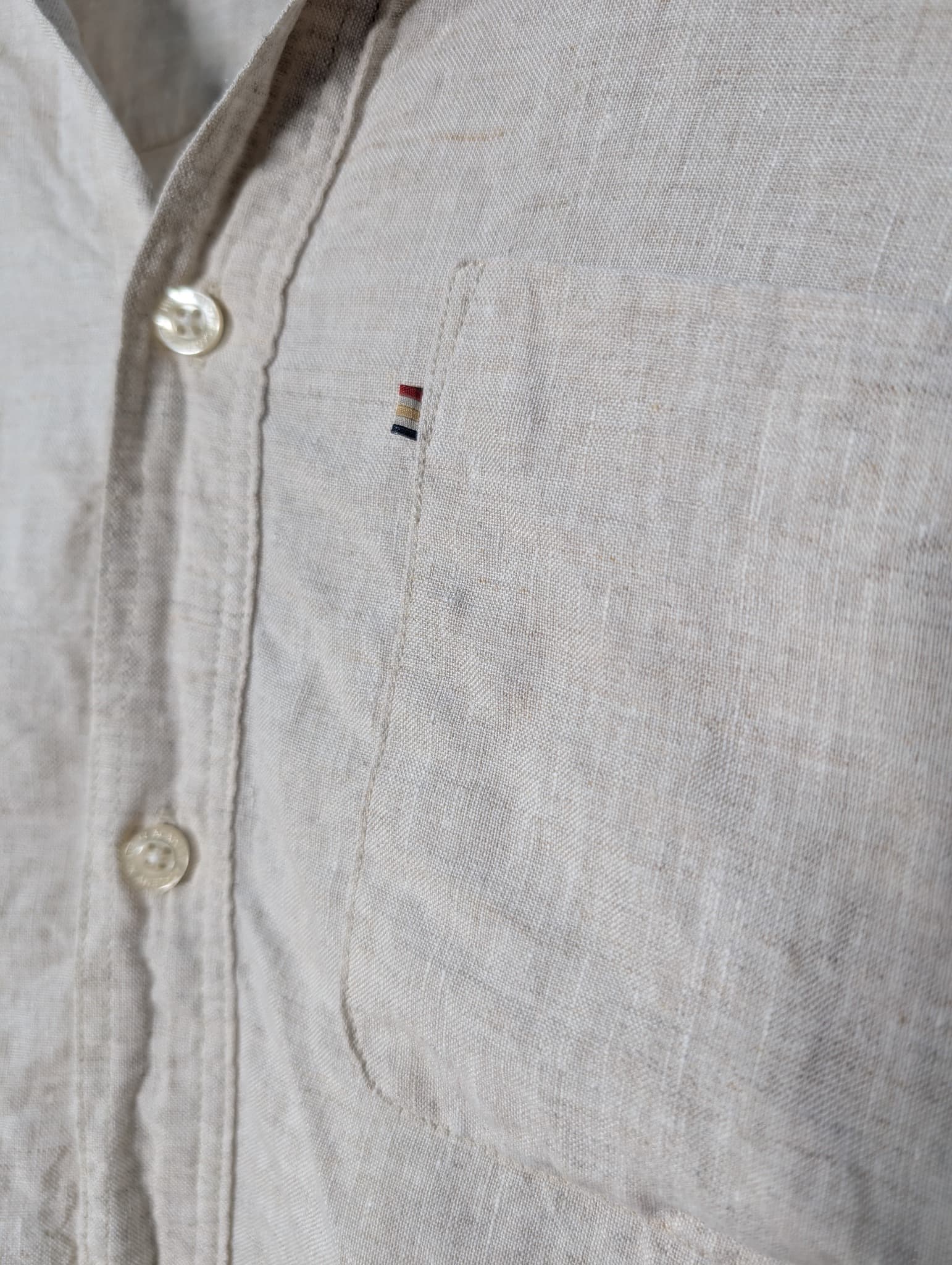 The Academy Brand Long Sleeve Linen Shirt Beige XL — photo 2 of 7
