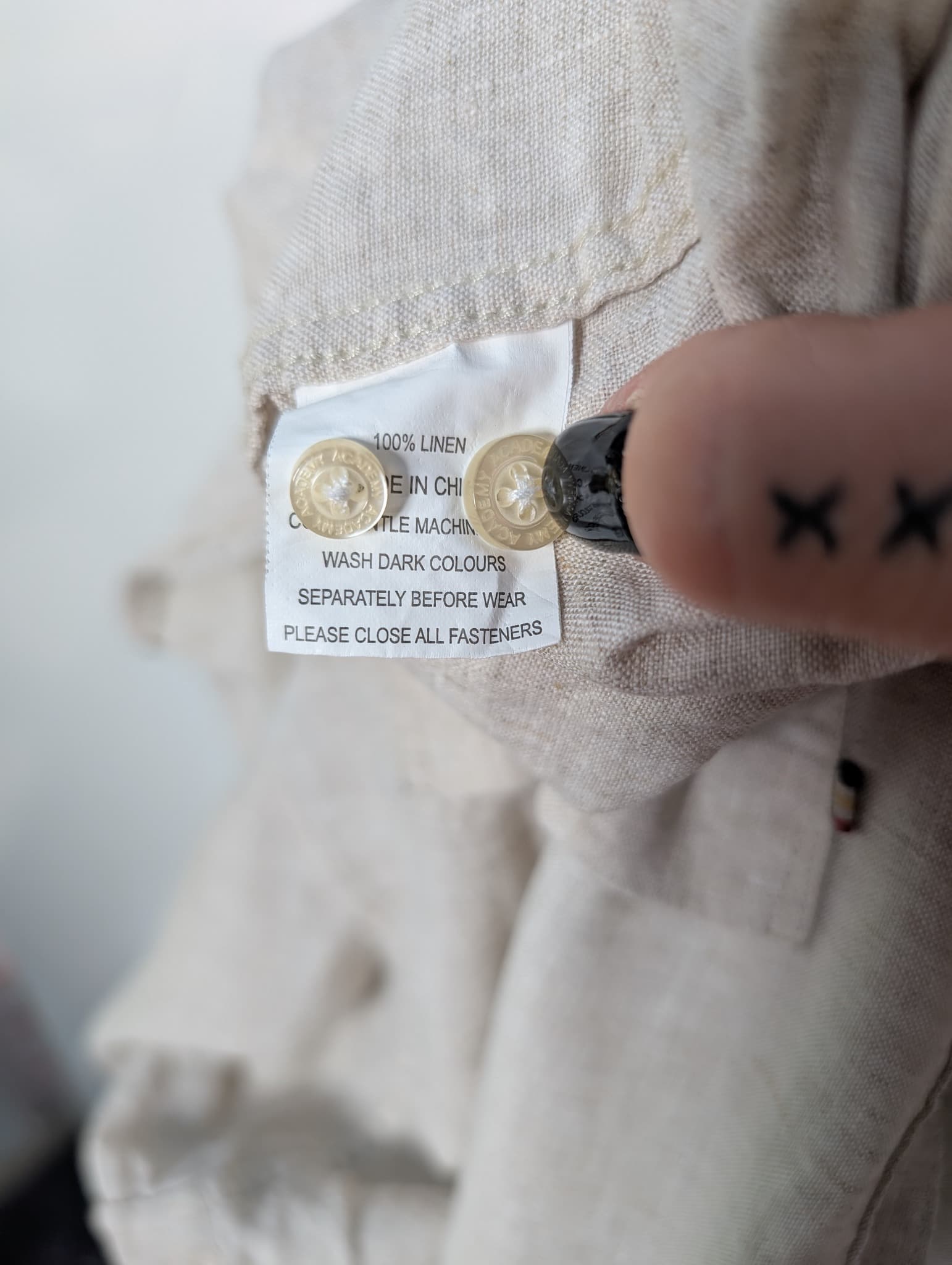The Academy Brand Long Sleeve Linen Shirt Beige XL — photo 6 of 7