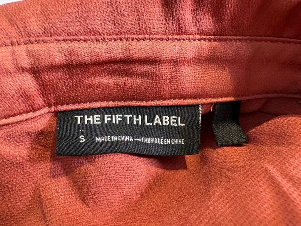 The Fifth Label Satin Button-Down Shirt Rust Size S — photo 2 of 2