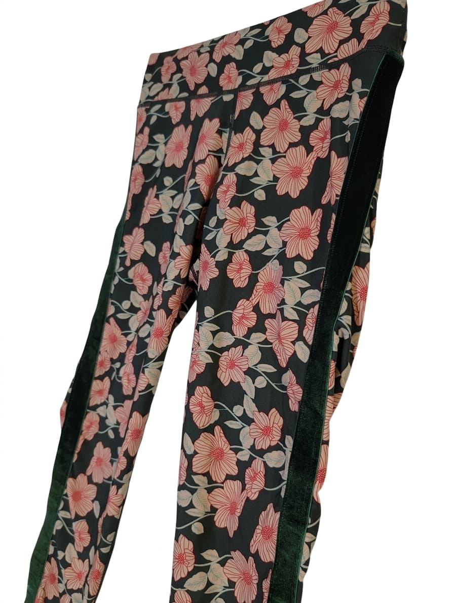 The Upside Floral Print Leggings With Velvet Side Stripe — photo 1 of 7