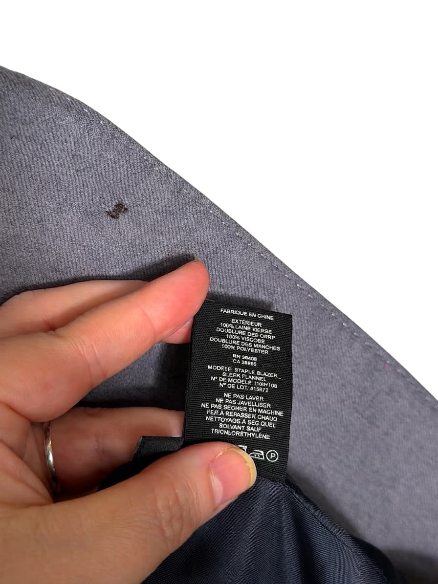Theory Staple Blazer in Grey Virgin Wool Size 10 — photo 3 of 6