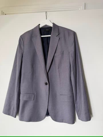 Theory Staple Blazer in Grey Virgin Wool Size 10 — photo 2 of 6