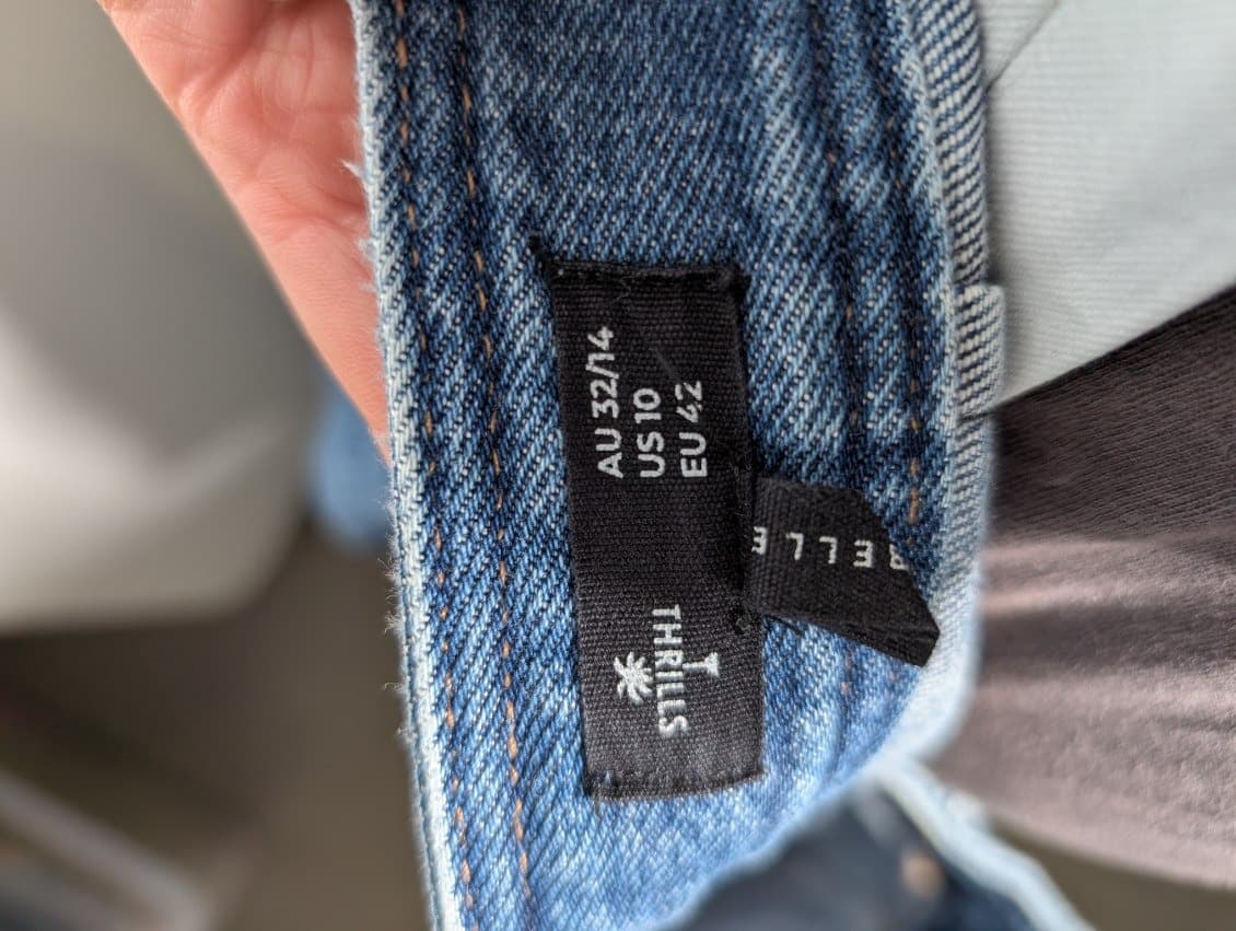 Thrills Wide Leg Denim Jeans Blue Women's AU 14 — photo 8 of 8