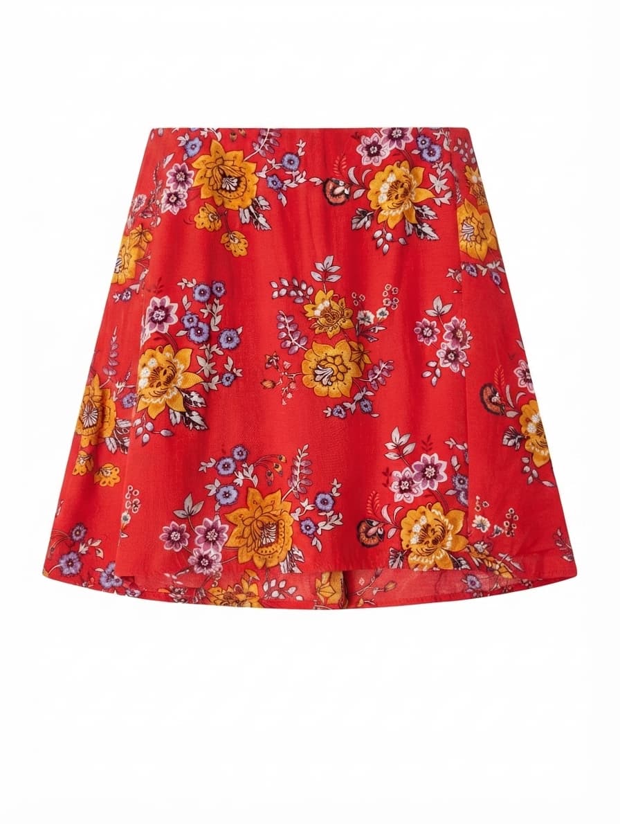 Tigerlily Red Floral A-Line Mini Skirt Size 10 — photo 1 of 7