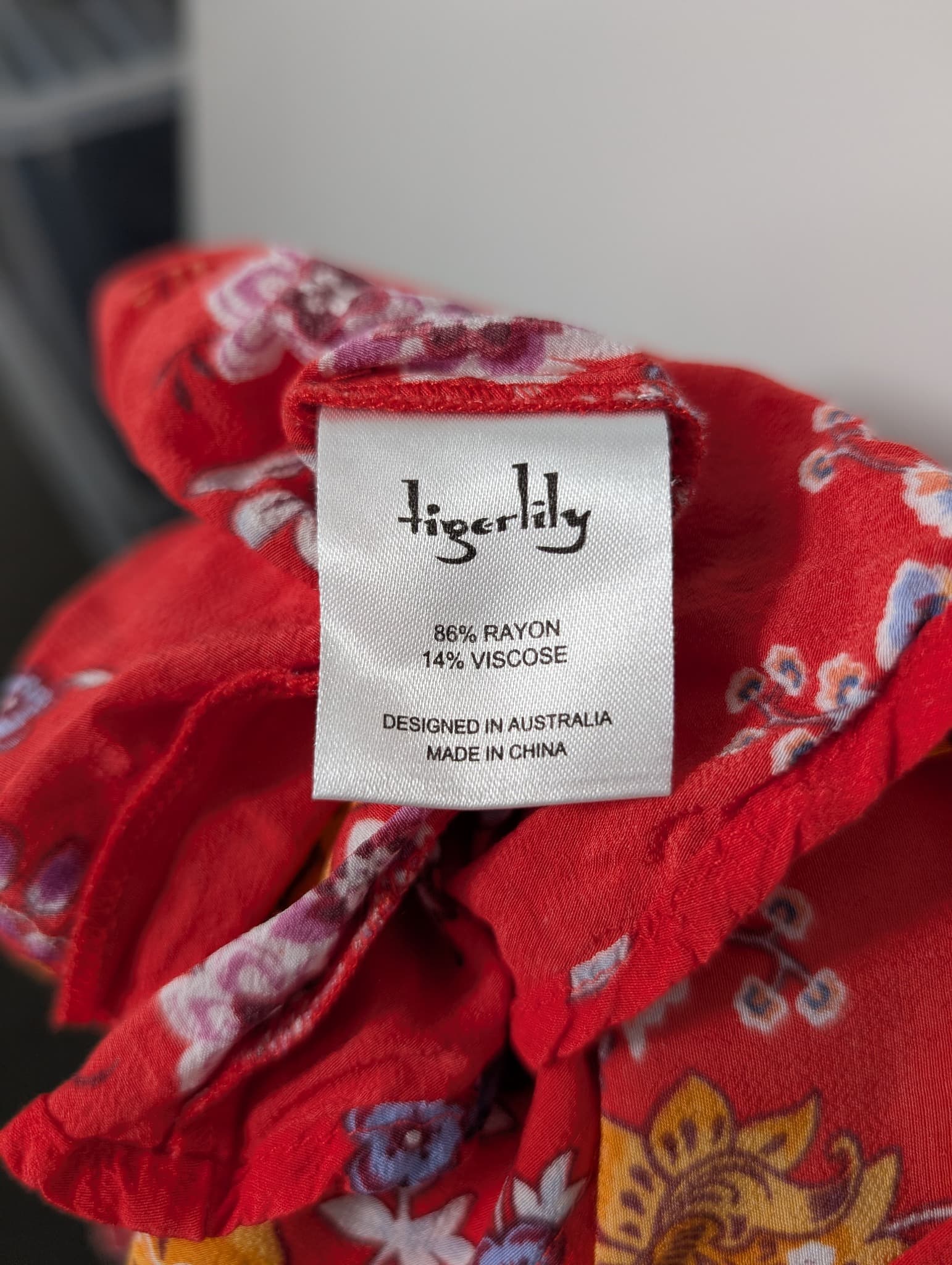 Tigerlily Red Floral A-Line Mini Skirt Size 10 — photo 6 of 7