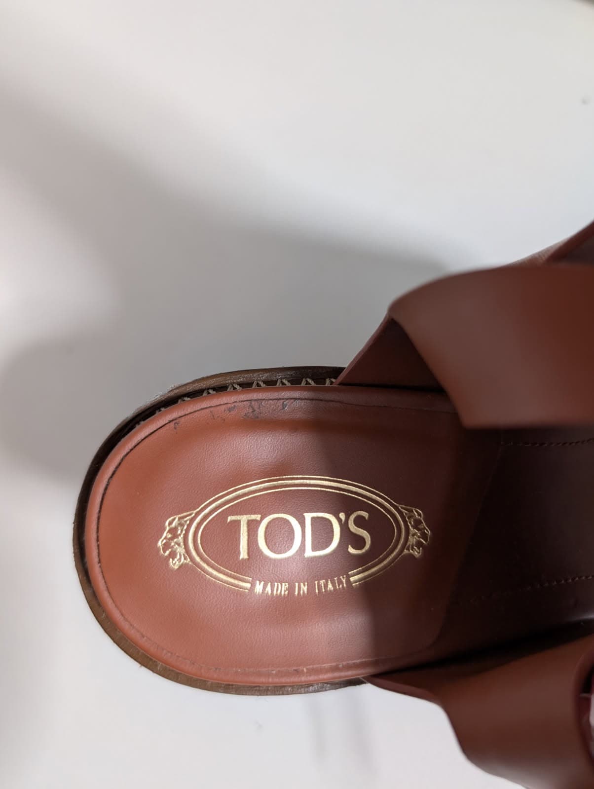 Tod's Leather Block Heel Sandals Tan Brown EU 37 — photo 3 of 7