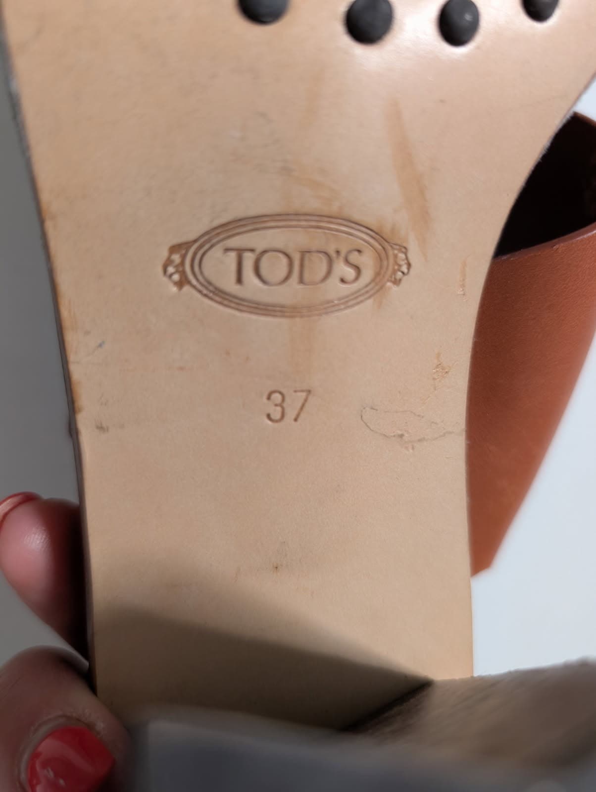 Tod's Tan Leather Block Heel Sandals - EU 37 — photo 6 of 7
