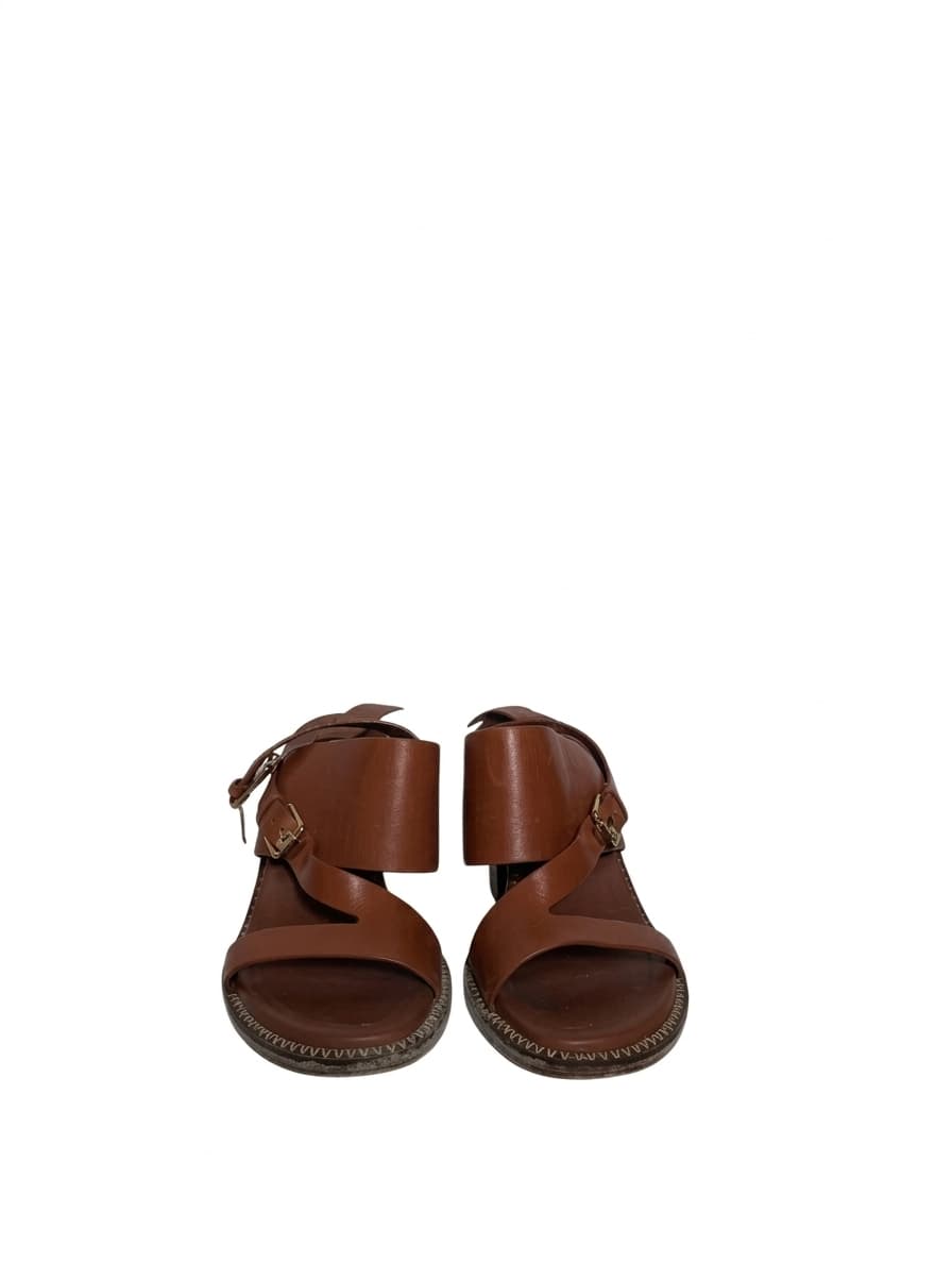 Tod's Tan Leather Block Heel Sandals - EU 37 — photo 1 of 7