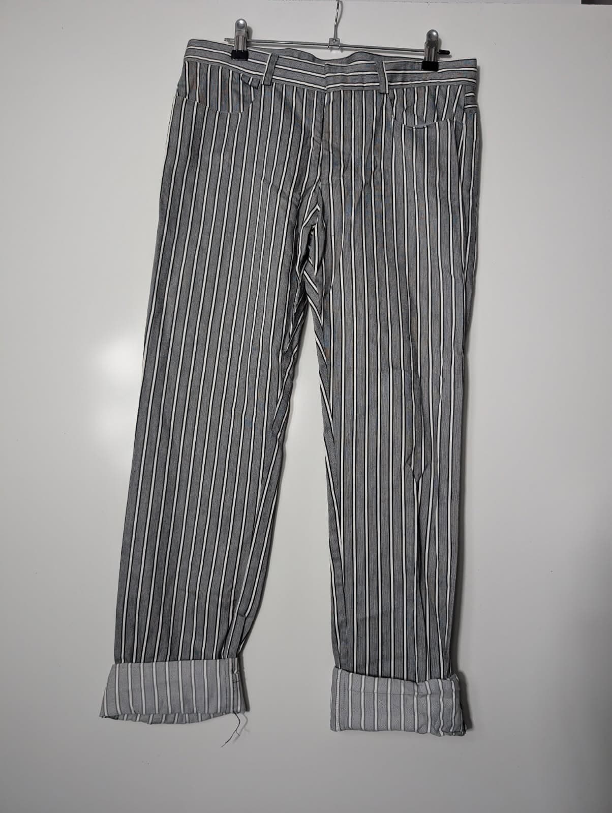 Todd Lynn Harper Striped Cotton Trousers - Grey/White Size 29 — photo 4 of 7