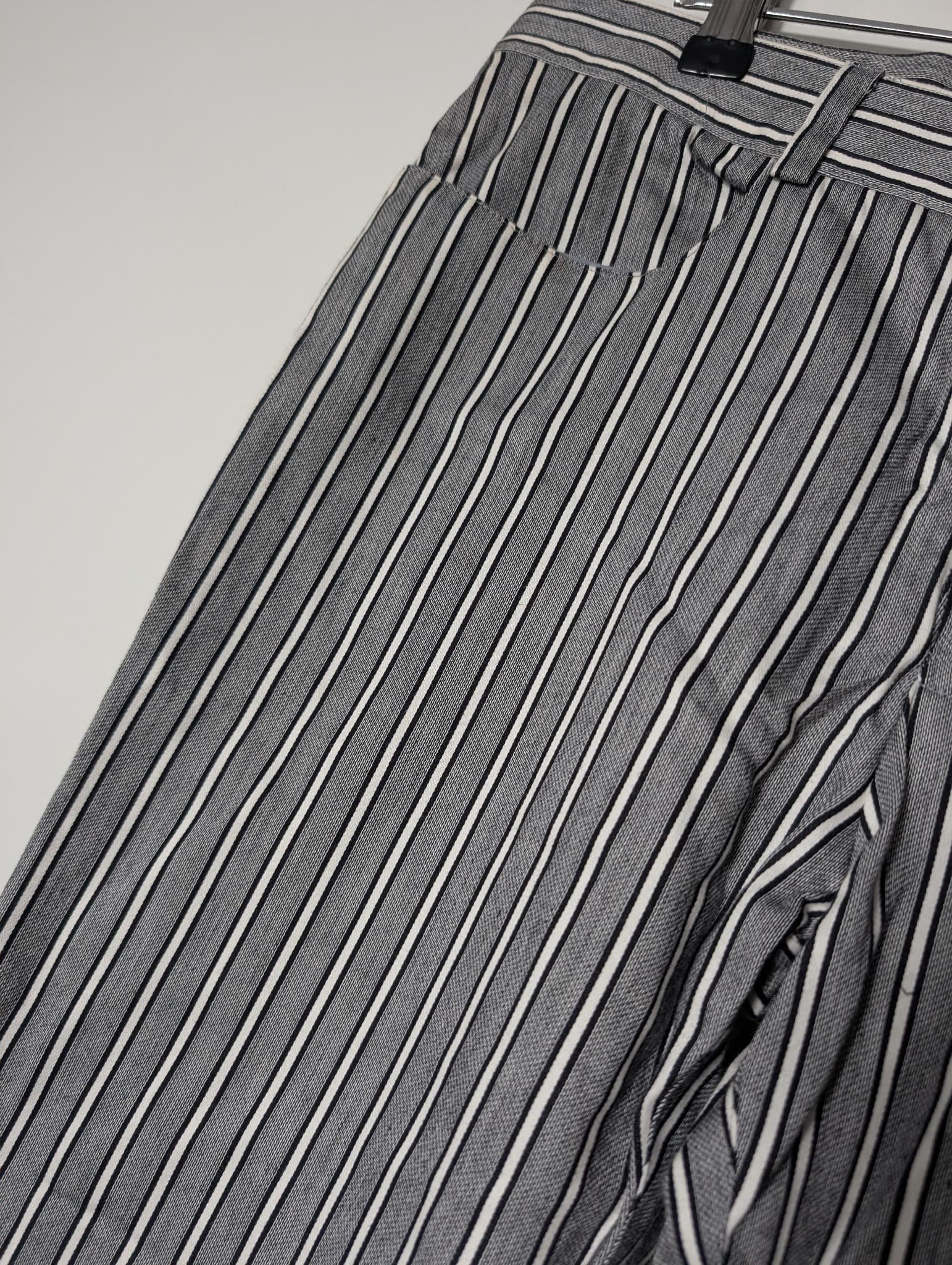 Todd Lynn Harper Striped Cotton Trousers Grey White Size 29 — photo 2 of 7