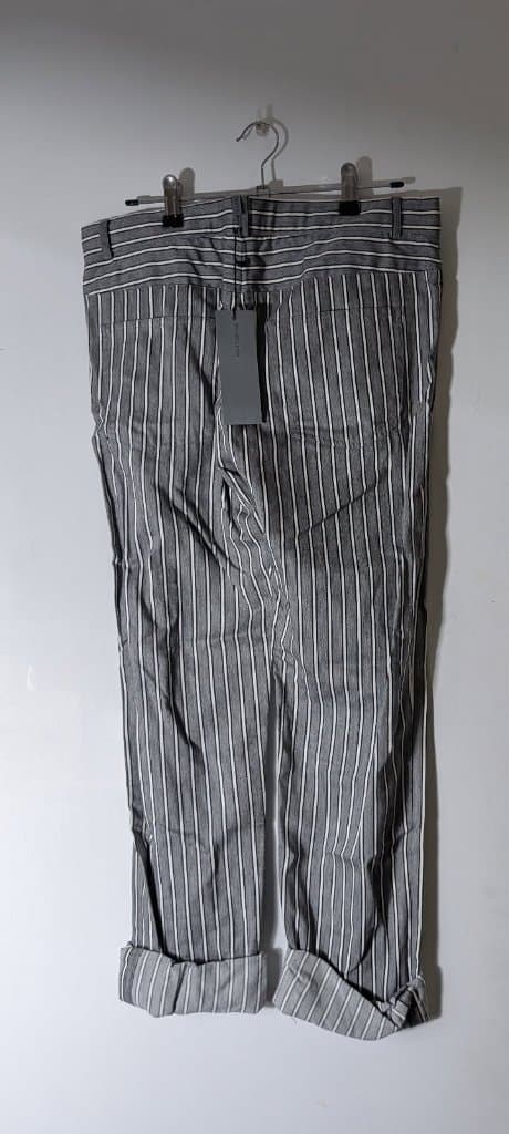 Todd Lynn Harper Trousers - Grey & White Pinstripe Cotton Size 29 — photo 2 of 9
