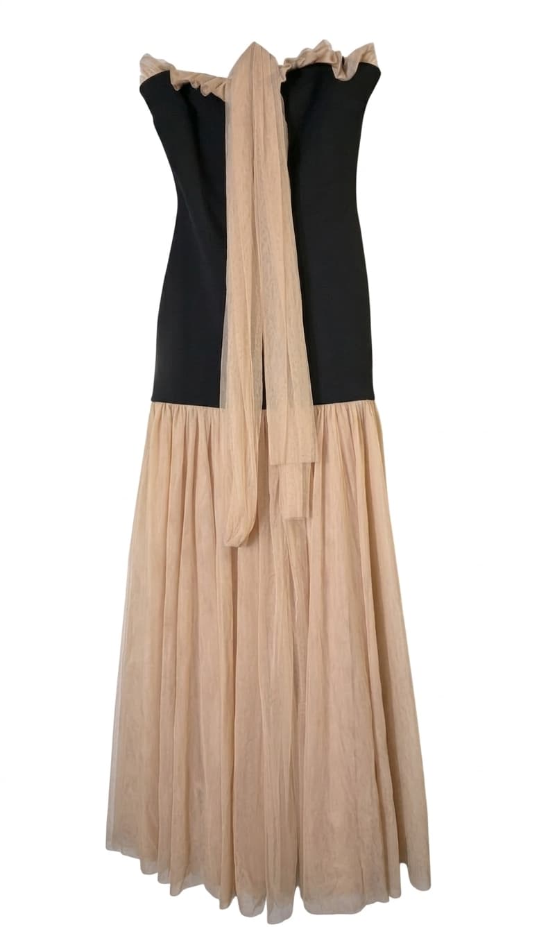 Tojhà Event Strapless Maxi Dress Black and Nude AUS 12 — photo 1 of 5