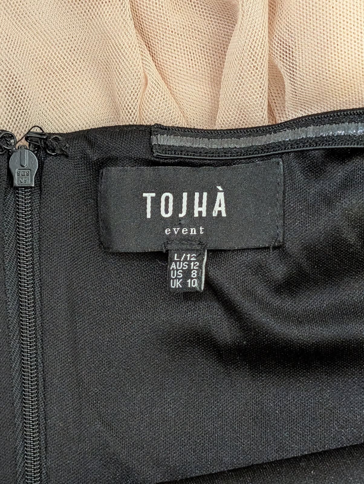 Tojhà Event Strapless Maxi Dress Black and Nude AUS 12 — photo 4 of 5