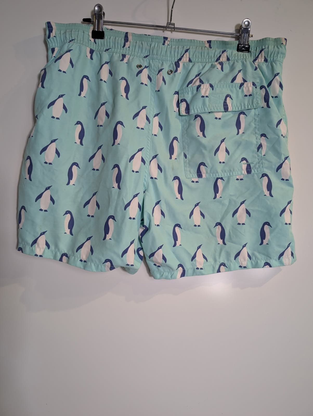Tom & Teddy Penguin Print Swim Trunks Light Blue Men's Small — photo 6 of 6