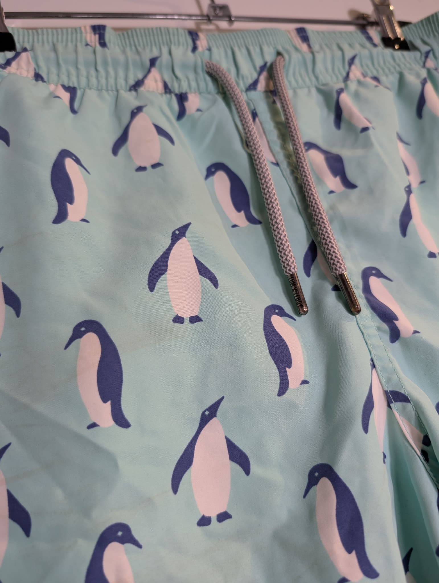 Tom & Teddy Penguin Print Swim Trunks Light Blue Size S — photo 2 of 6