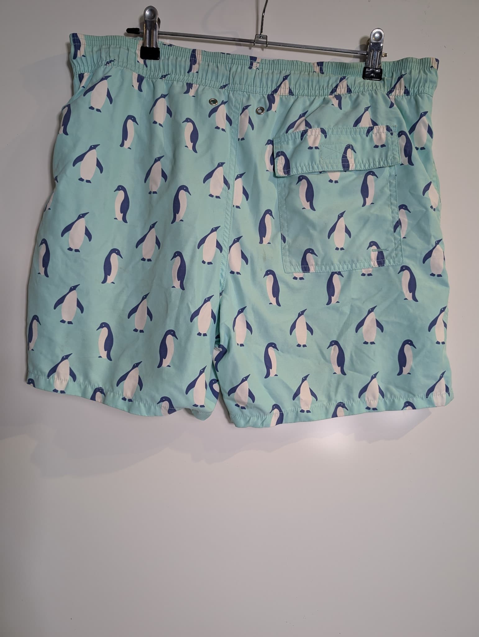 Tom & Teddy Penguin Print Swim Trunks Light Blue Size S — photo 4 of 6